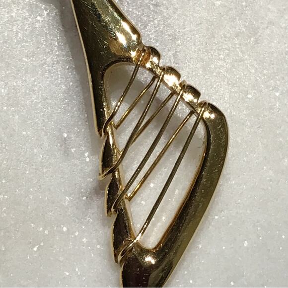 Crown Trifari Modernist Abstract Space Age Atomic Clip On Earrings Wrap Wire MCM - Picture 9 of 15